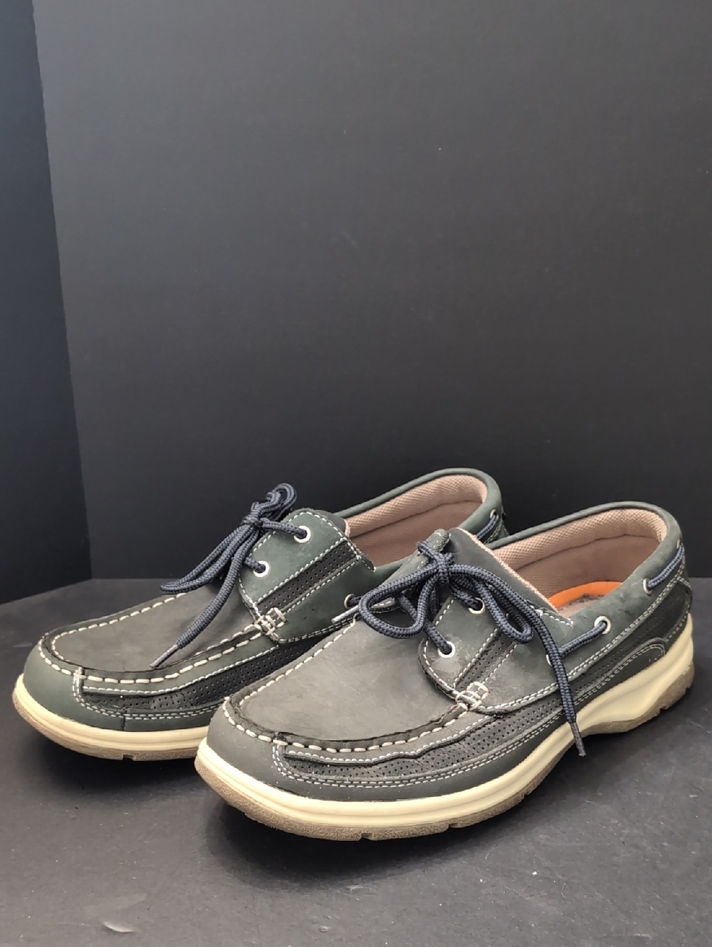 Reel Legends Men's Gray and Tan Boat Shoes